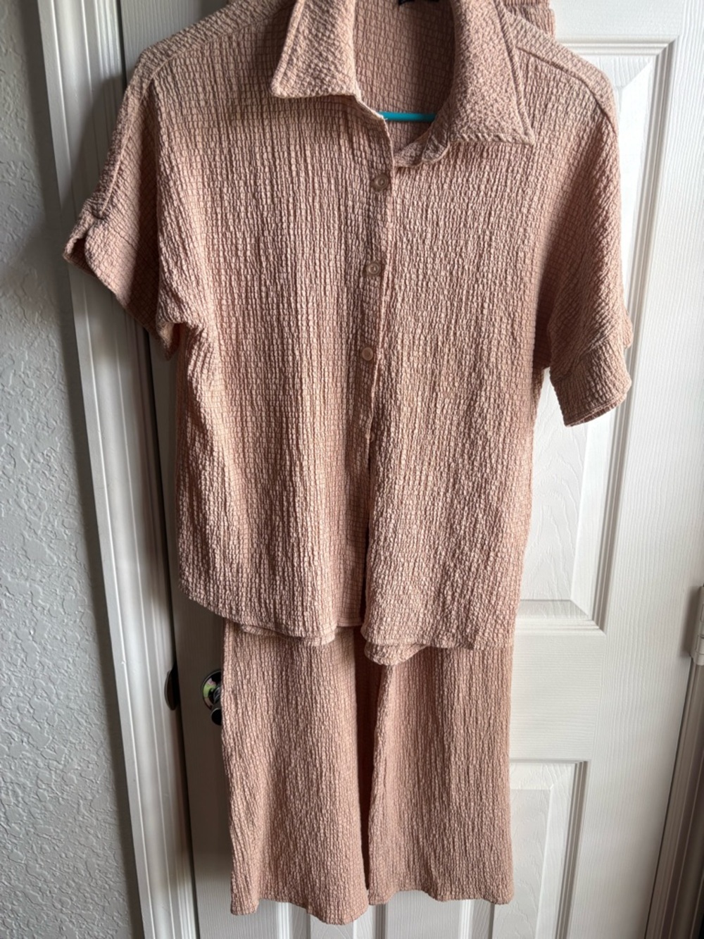 Textured Two-Piece Set in Tan